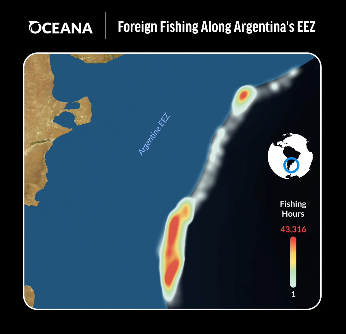 Oceana Finds Hundreds of Vessels Vanishing Along Argentina's